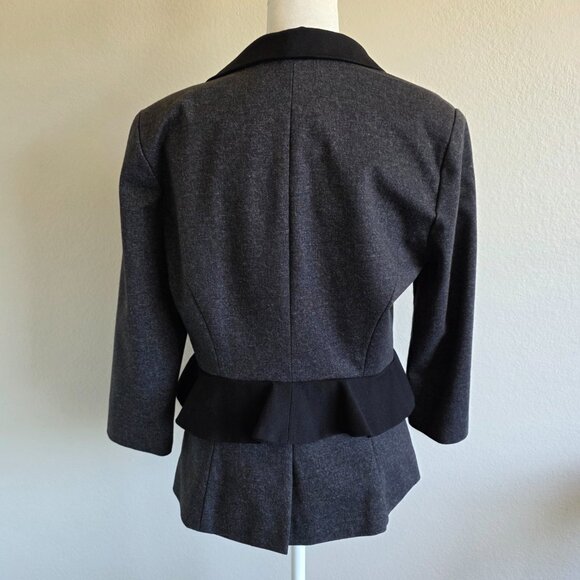 Anthropologie Cartonnier Womens Jacket Size 4 Pockets Blazer Gray Black Lined - Picture 6 of 10